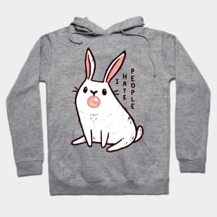 Cute Antisocial Bunny With Bubble Gum That Hates People Hoodie